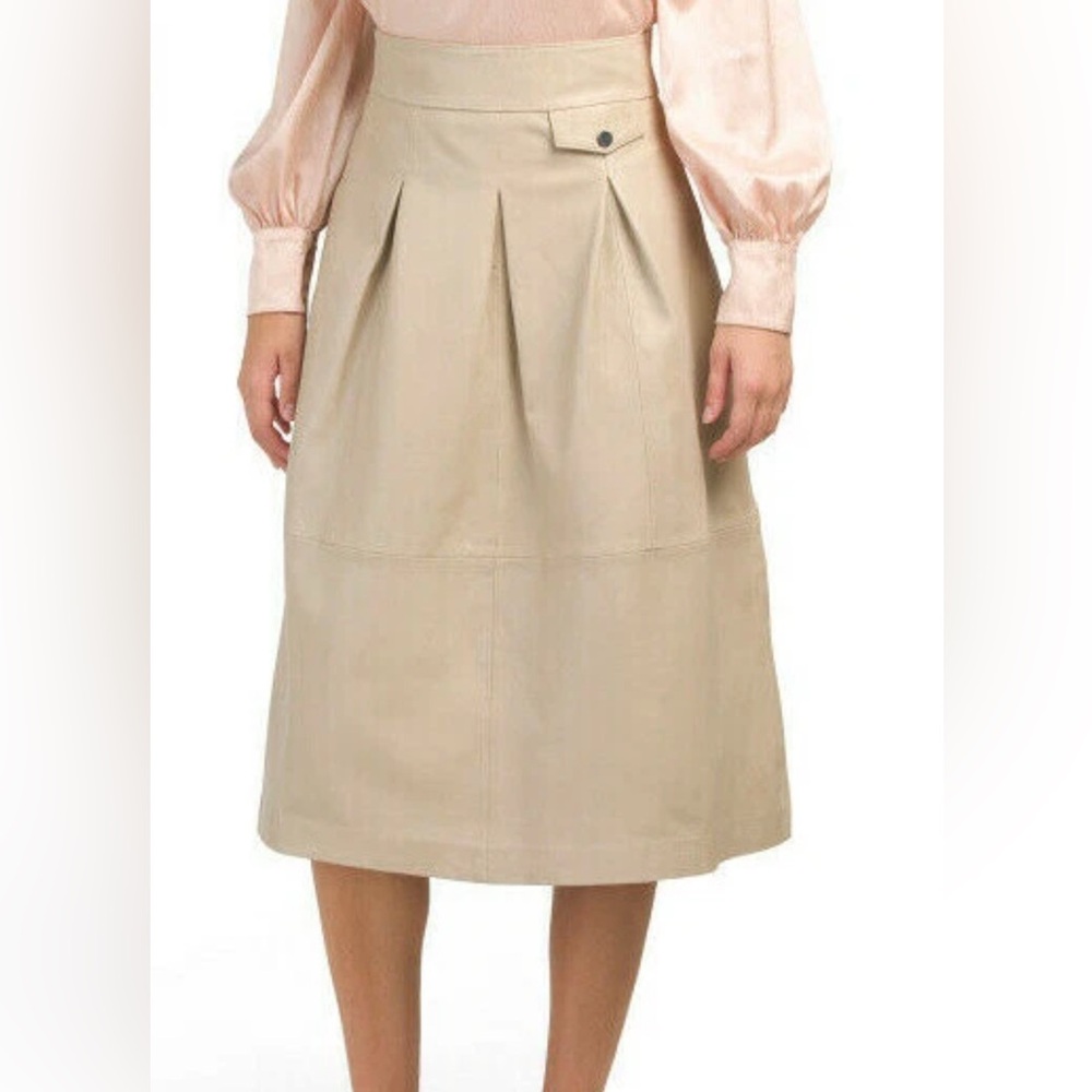 BOD & CHRISTENSEN Sissy Smooth
Leather Flare Midi Skirt Size 6